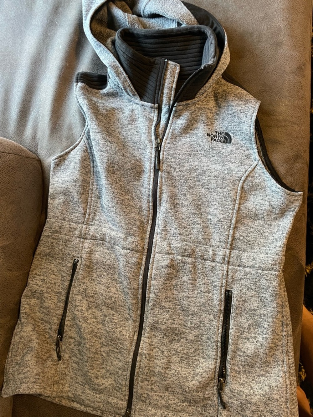 The North Face Black Women's Hooded Vest Label